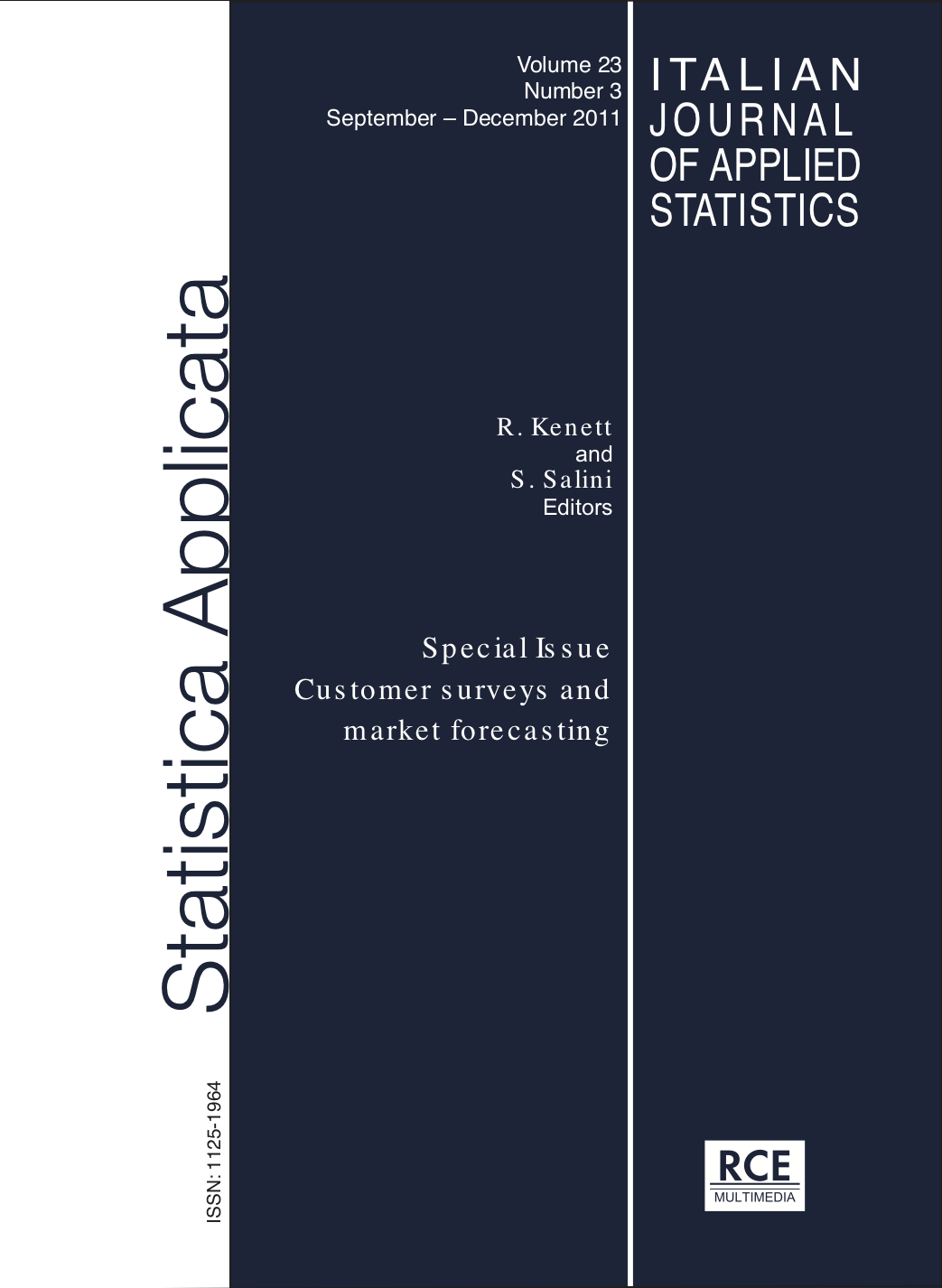 Cover Italian Journal of Applied Statistics, vol. 23, 3, 2011