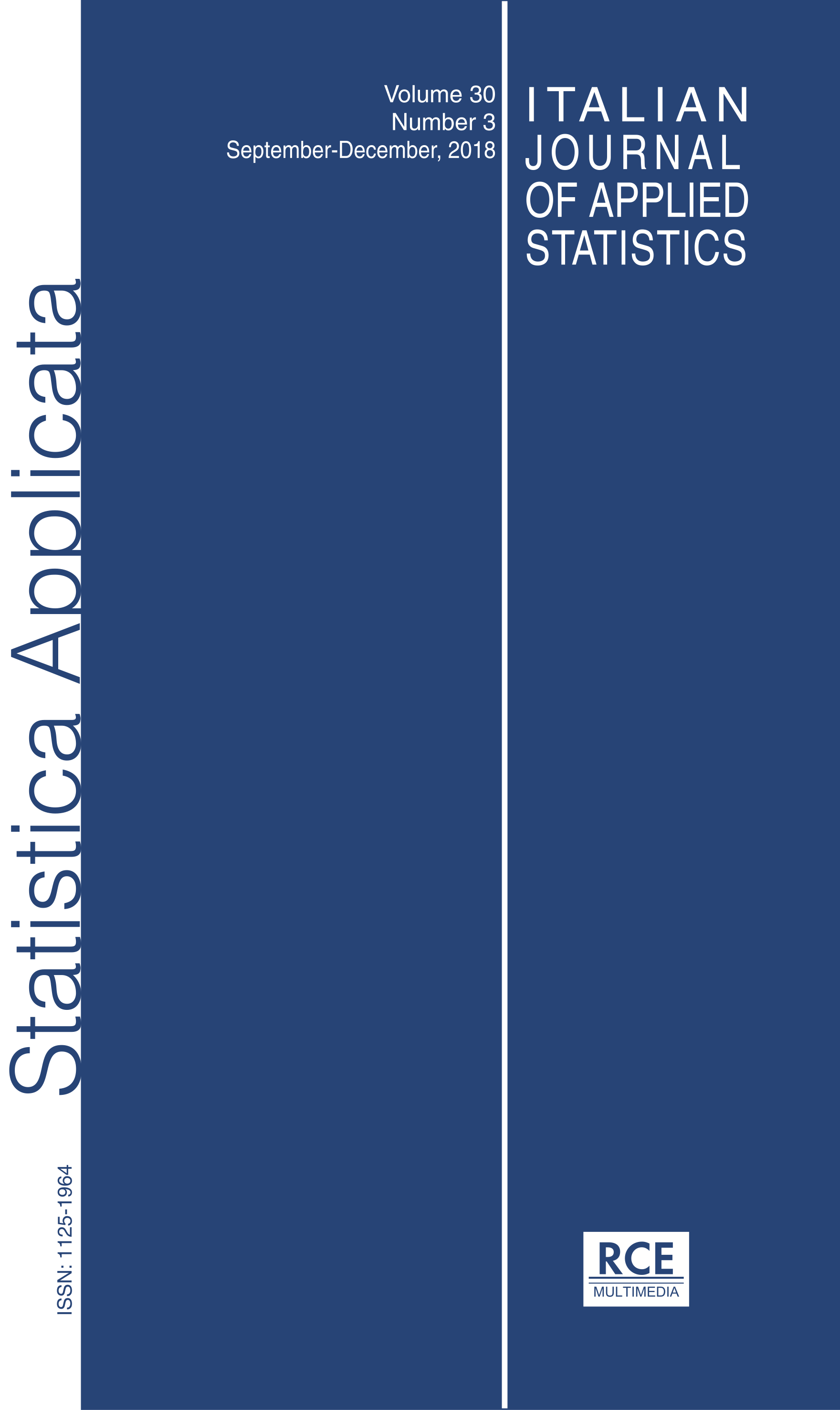 Cover Italian Journal of Applied Statistics, vol. 30, 3, 2018