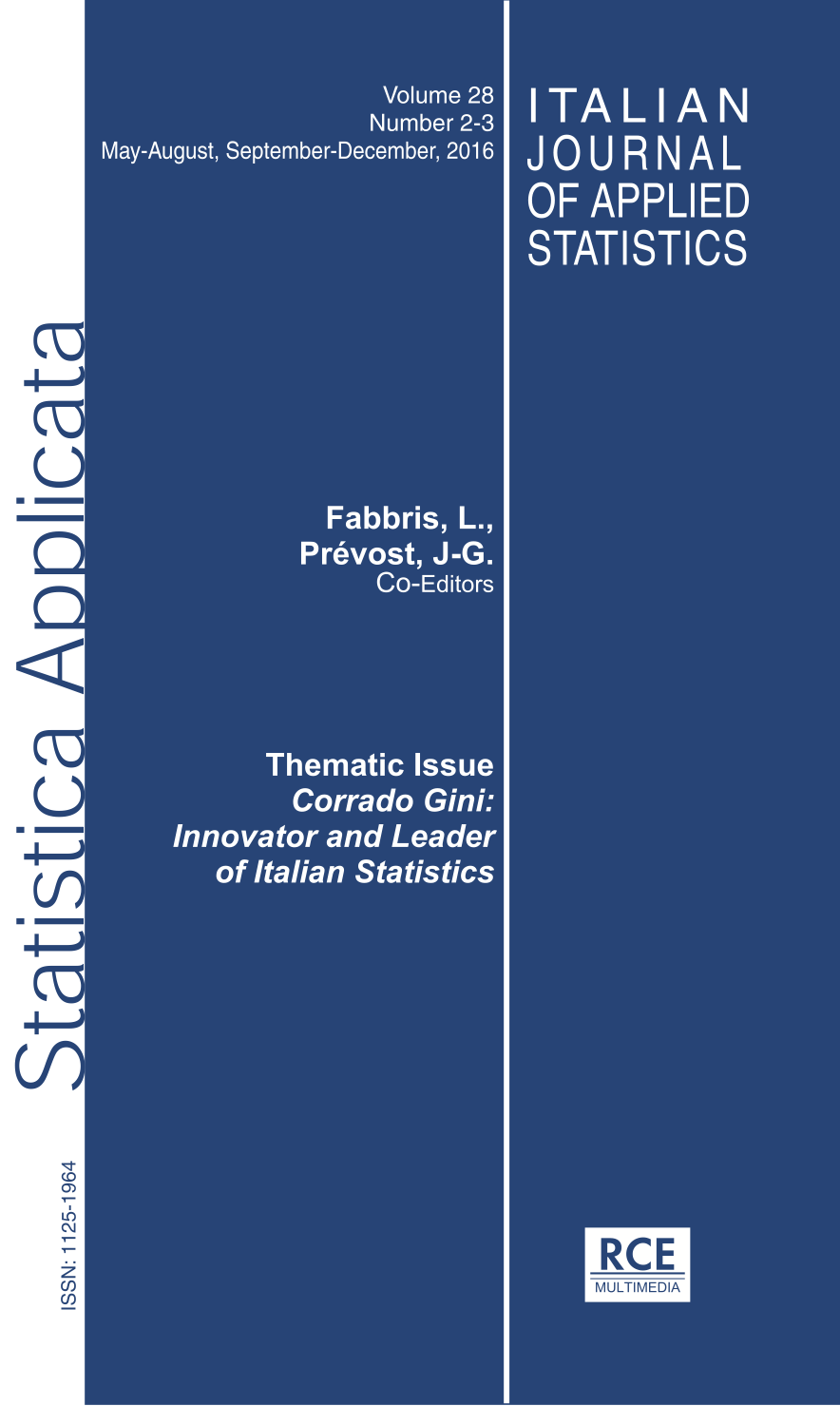 Cover Italian Journal of Applied Statistics, vol. 28, 2-3, 2016