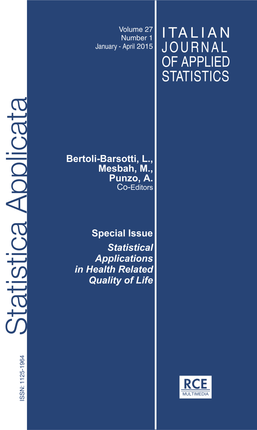 Cover Italian Journal of Applied Statistics, vol. 27, 1, 2015