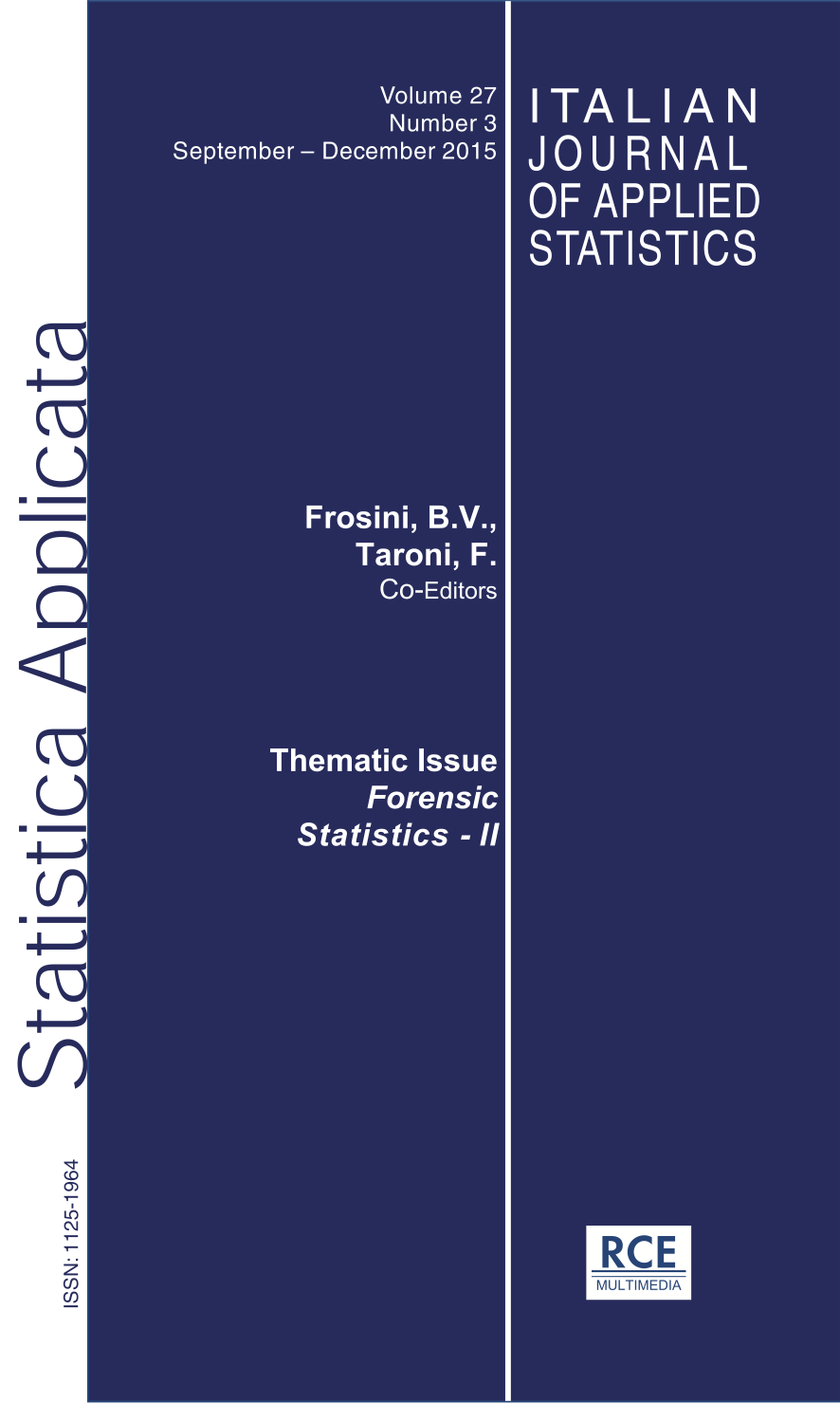 Cover Italian Journal of Applied Statistics, vol. 27, 3, 2015